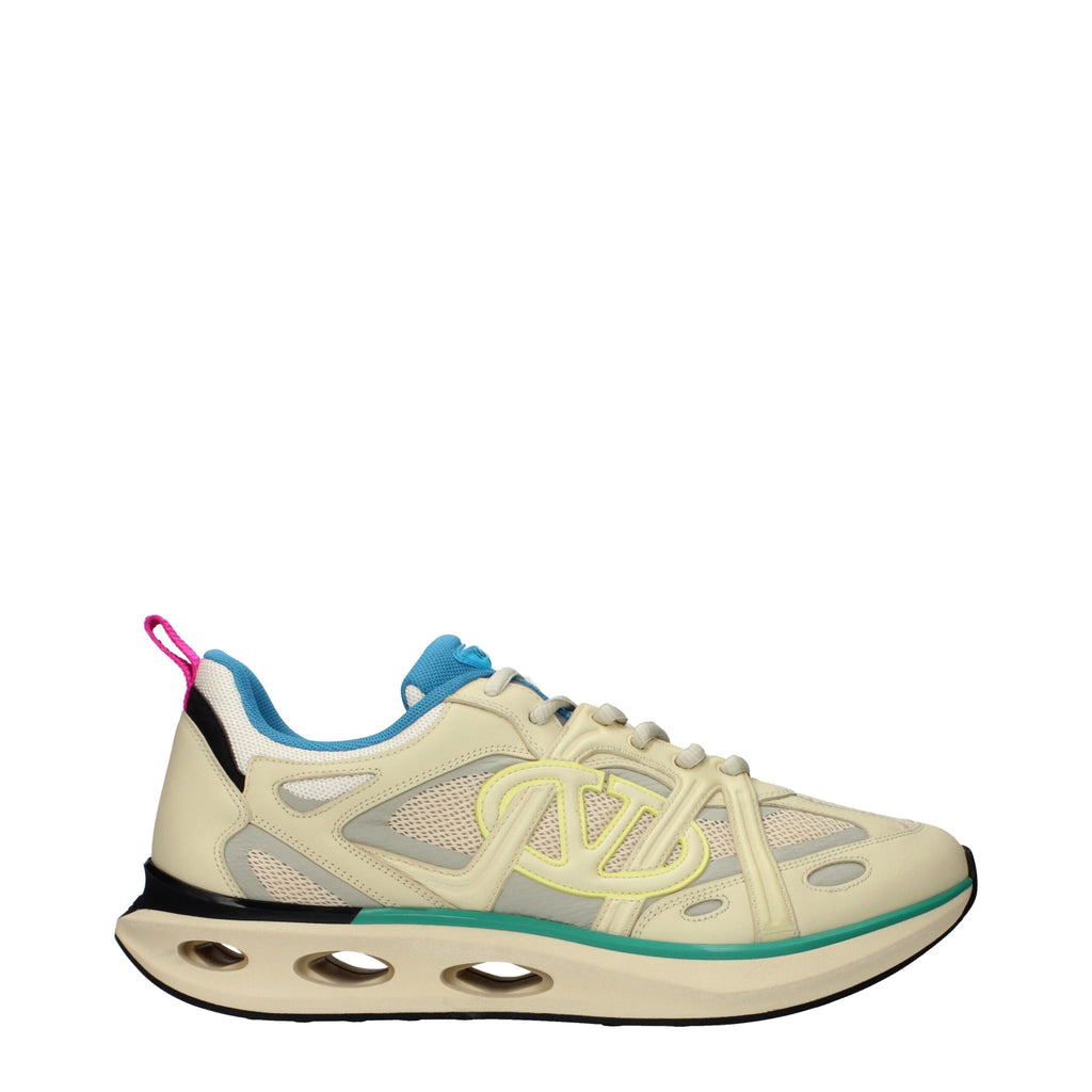 Beige Fabric Athletic Sneakers