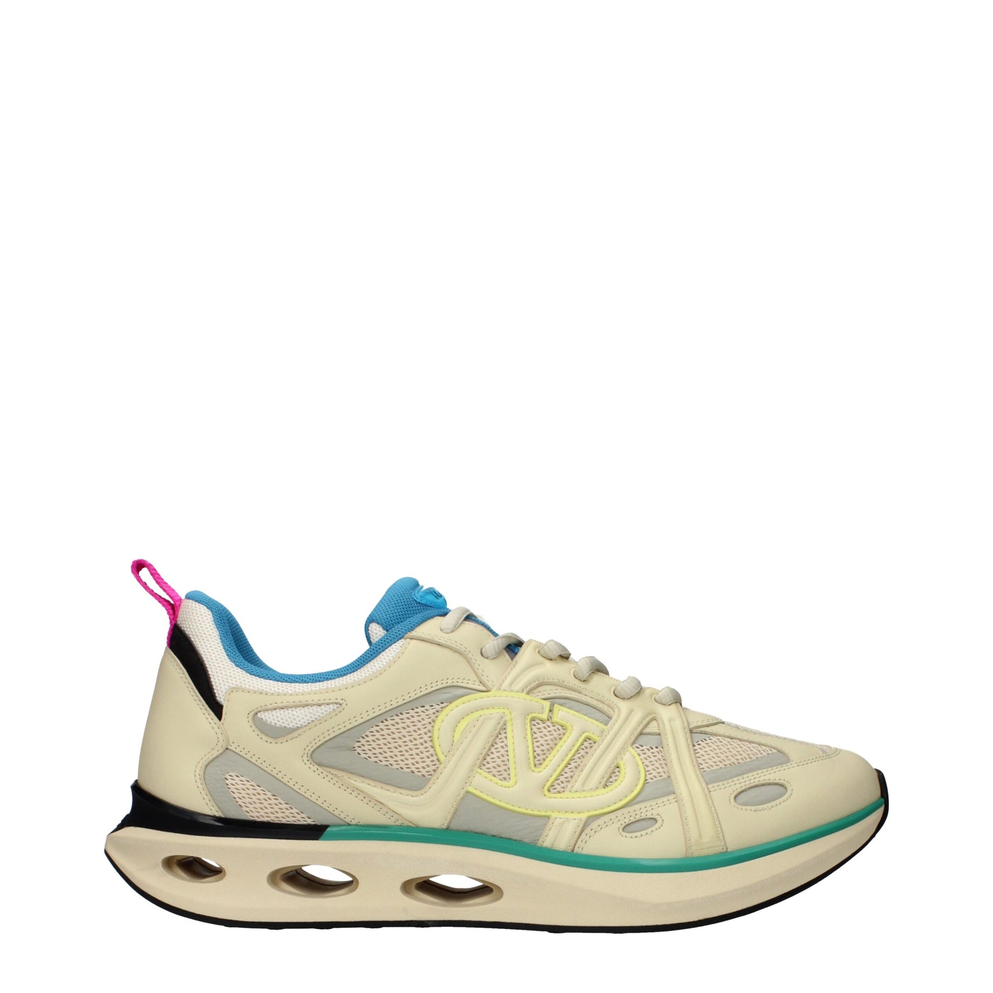 Beige Fabric Athletic Sneakers
