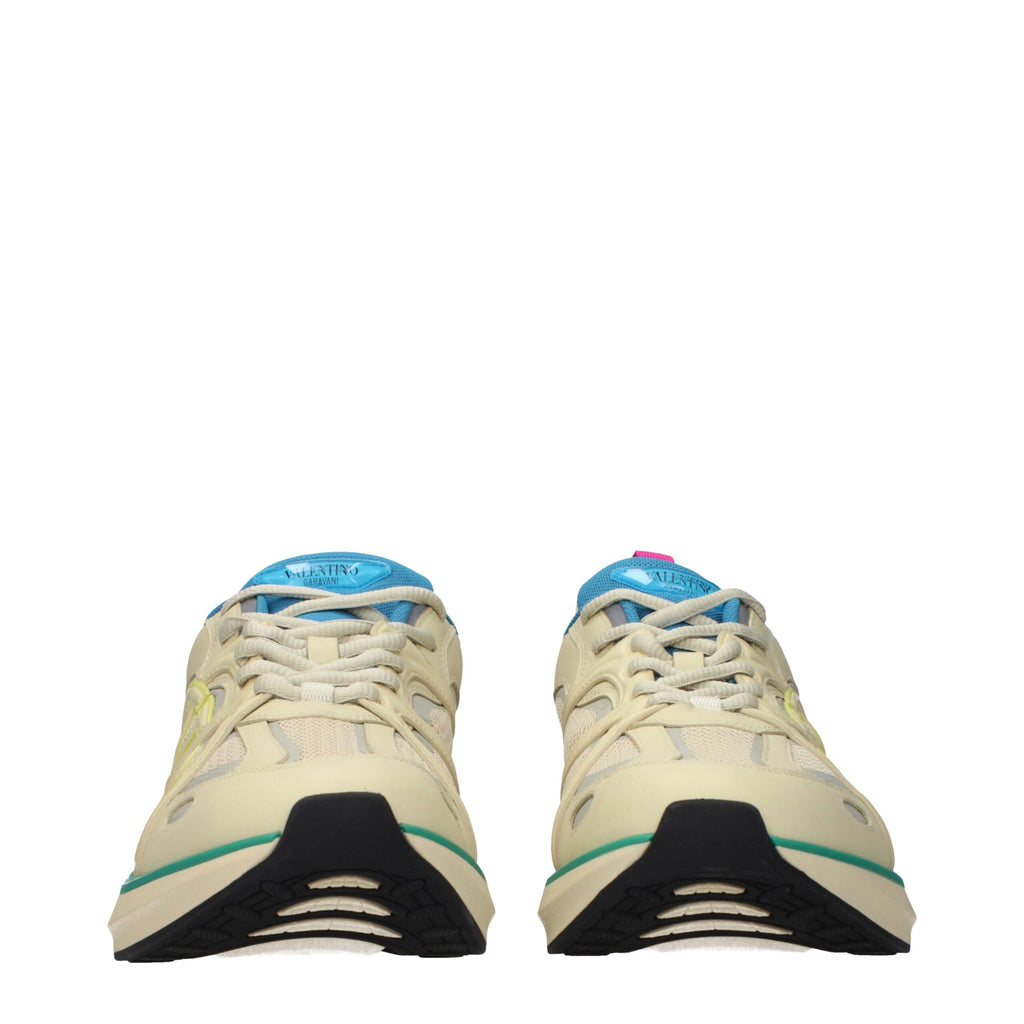 Beige Fabric Athletic Sneakers