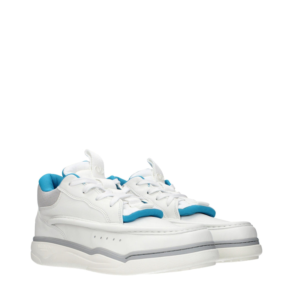 White Leather Low Top Sneakers