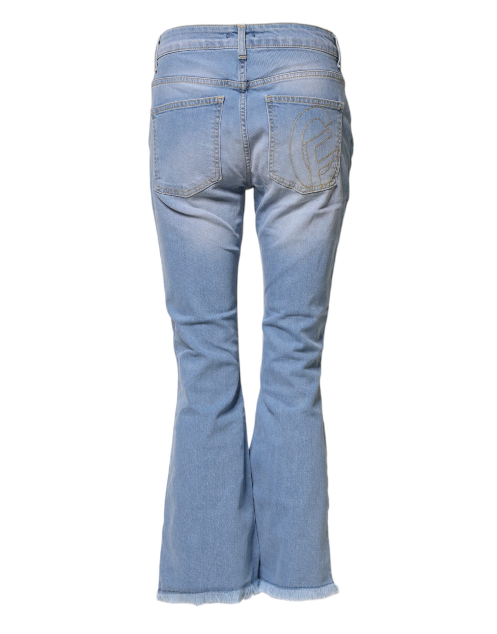Light Blue Washed High Waist Bootcut Denim Jeans