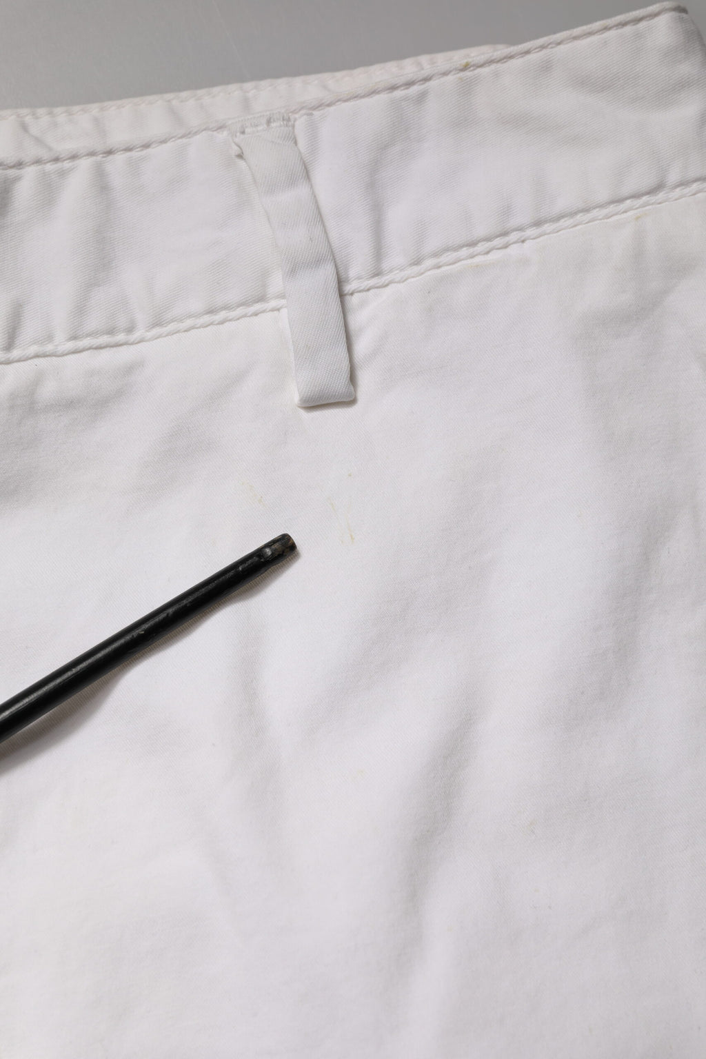 White Mid Waist Skinny Chino Cotton Trouser Pants