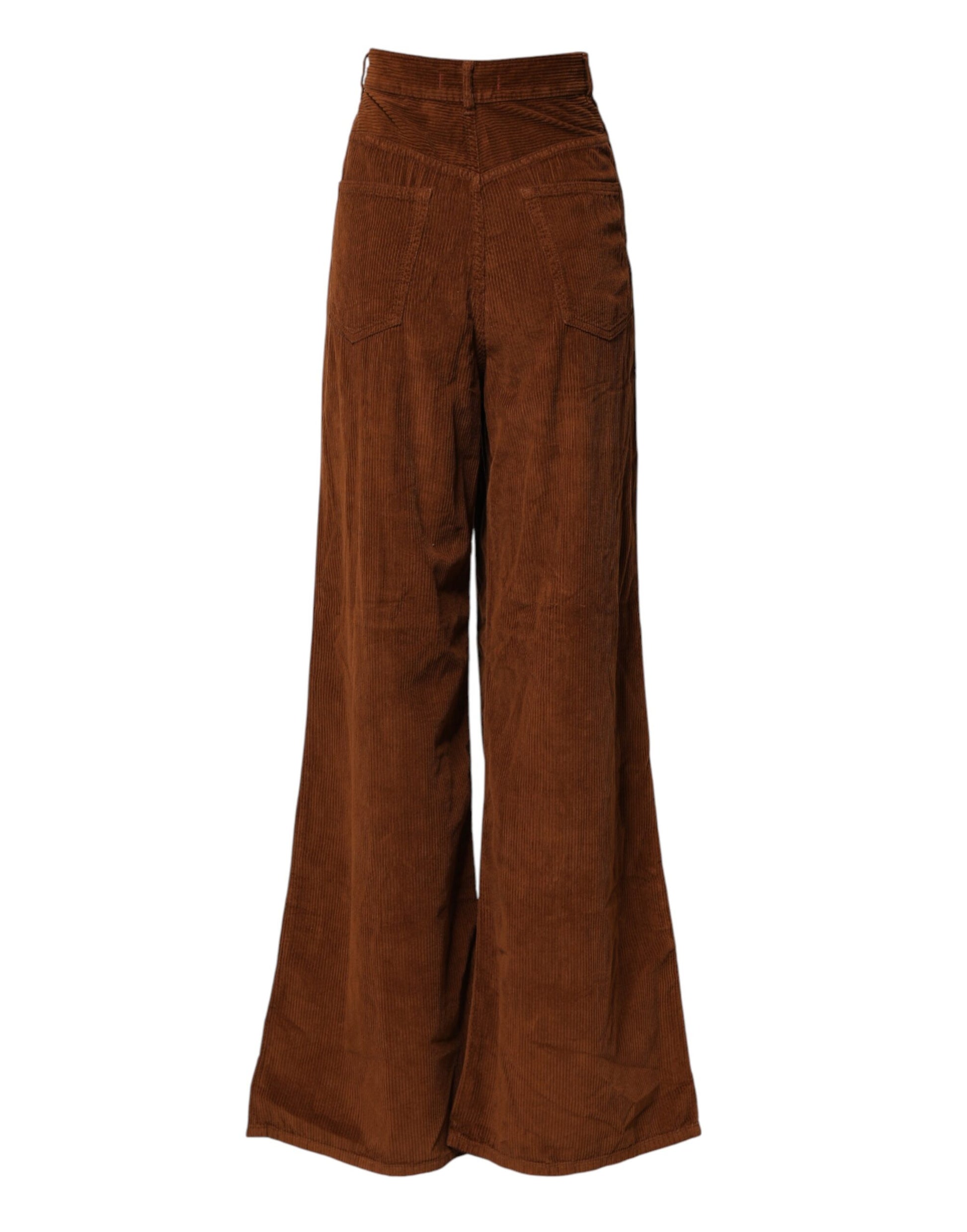 Brown Wide Leg High Waist Corduroy Denim Trouser Jeans