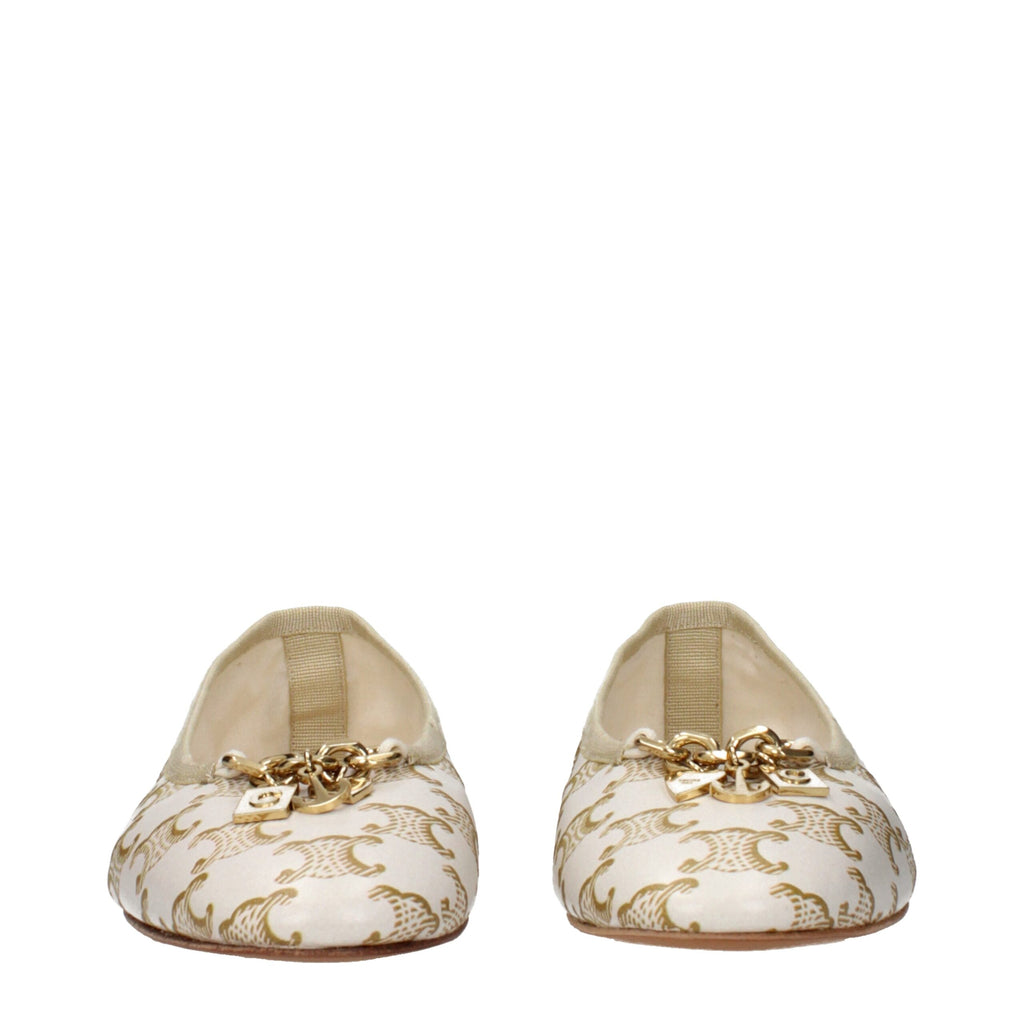 White Leather Ballet Flats