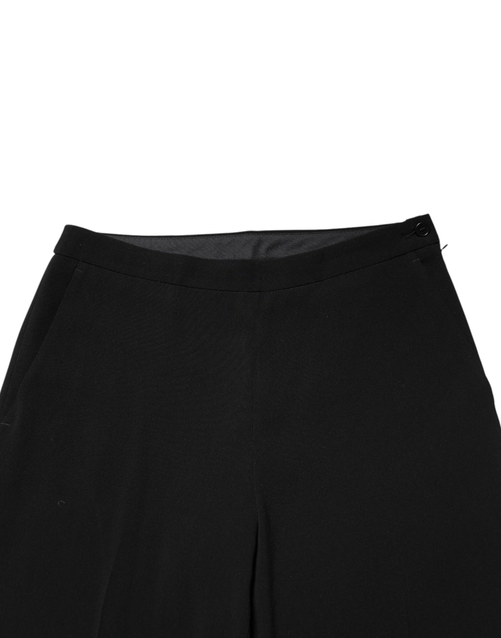 Black High Waist Zip Straight Chino Trouser Pants