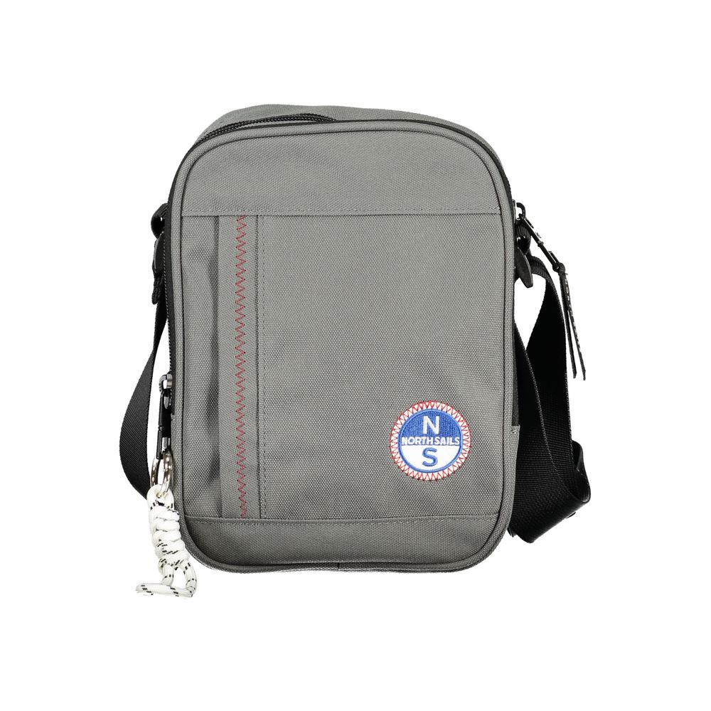 Grigio Polyester Man Shoulder Bag