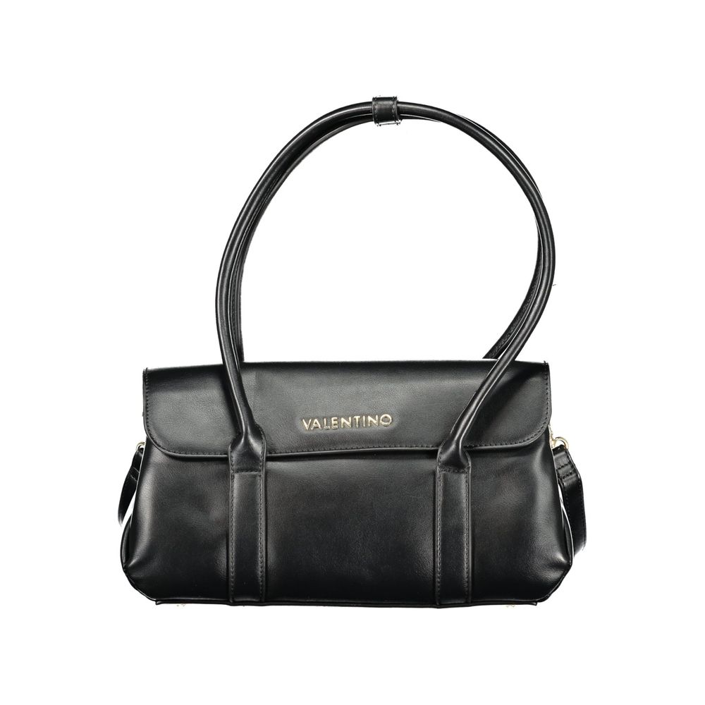 Nero Poliuretano Donna Bag with Shoulder Handles and Compartments