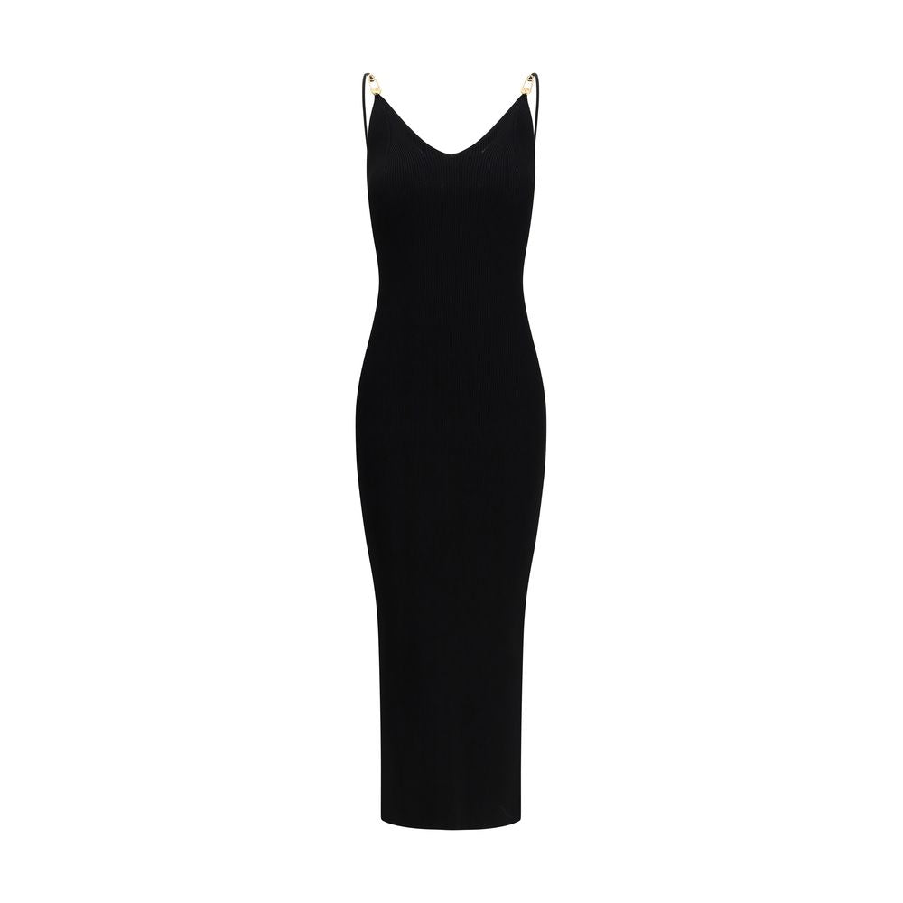 Black Viscose Casual Dress