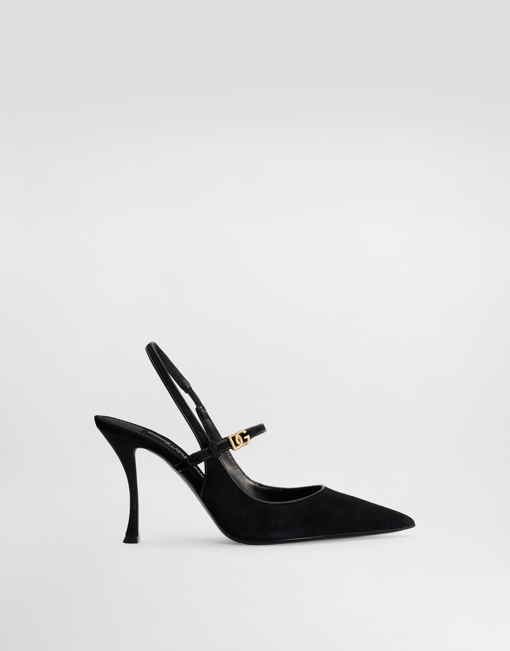 Suede and nappa leather slingback