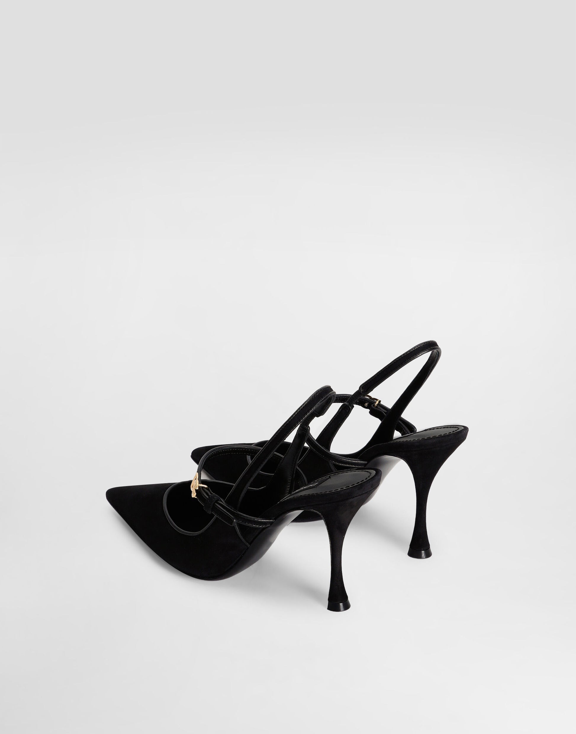 Suede and nappa leather slingback