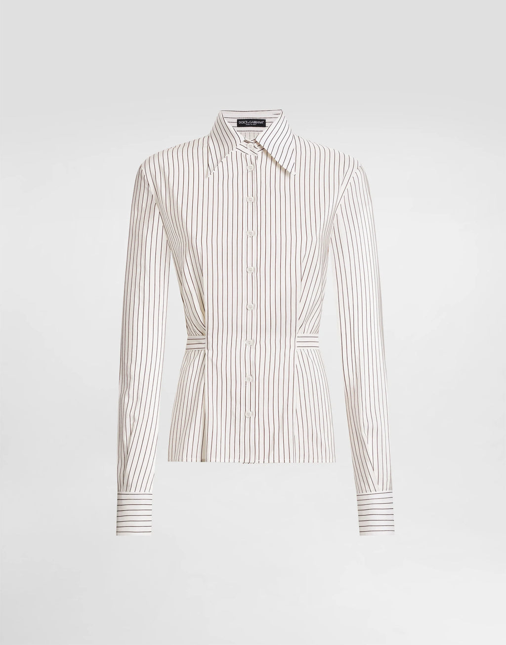 Pinstripe silk and cotton shirt