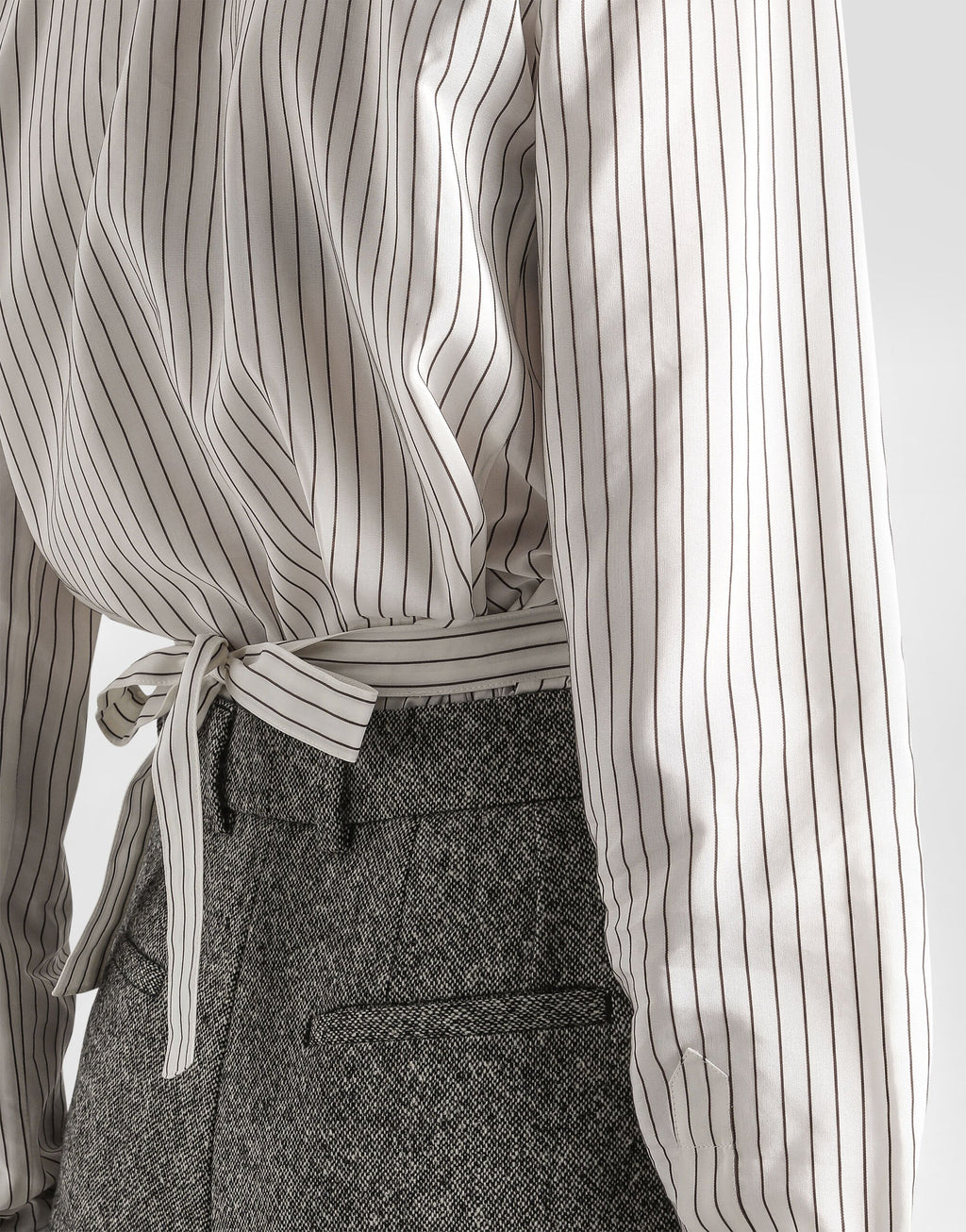 Pinstripe silk and cotton shirt