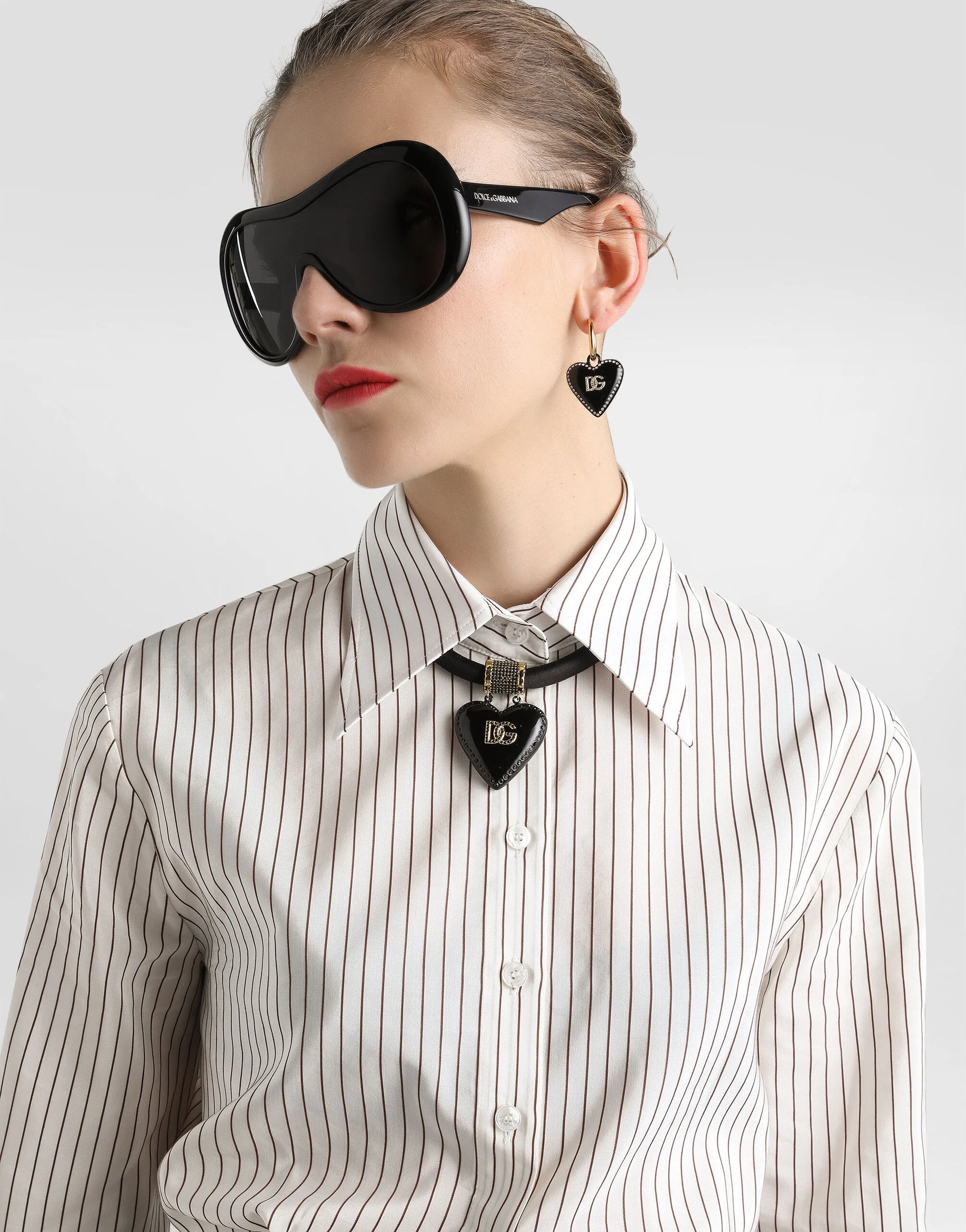 Pinstripe silk and cotton shirt